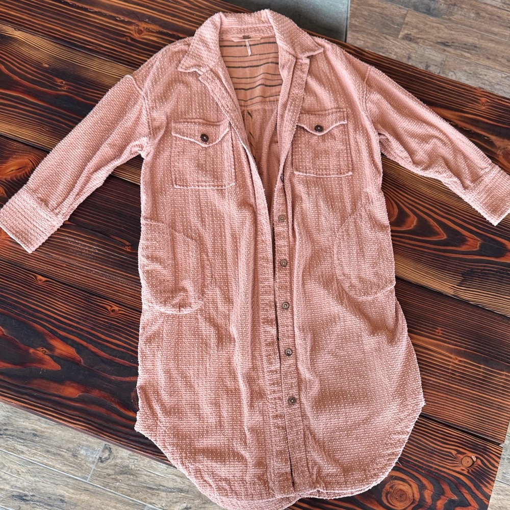 Free People Peach Textured Jacket